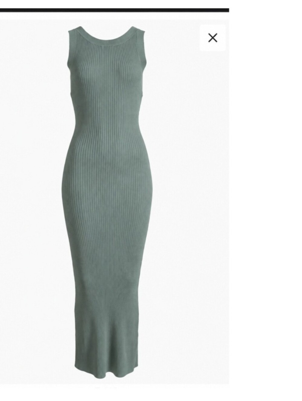 Good American Dark Green Ribbed Scoop Back Maxi Dress XS